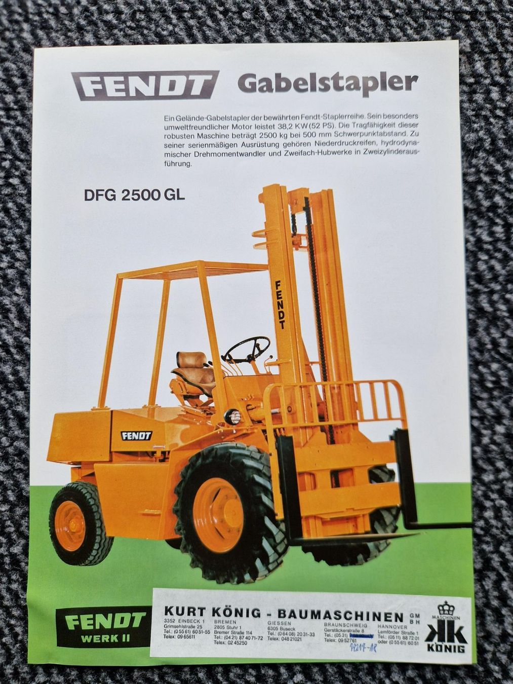 Fendt Trattori: Original Prospekt Fendt Gabelstapler, Traktor – Usato da Dürnten venduto da Bachtel84
