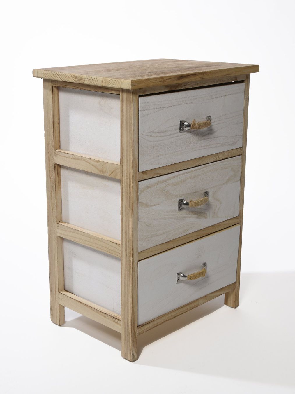 Cassettiere: Kommode helles Holz weiss 3 Schubladen – Usato da Uznach venduto da EH249 1