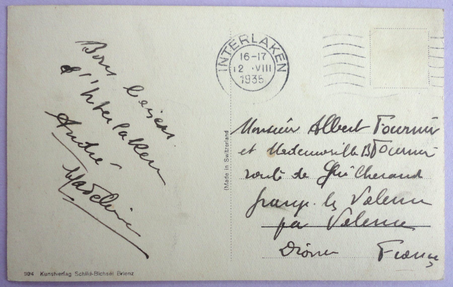 Cartoline postali: Interlaken, Jungfrau – Difettoso da Fétigny venduto da Billy2miny 1