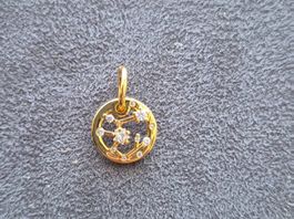 Silber Charm Sternzeichen Schütze goldfarbig +Garantie