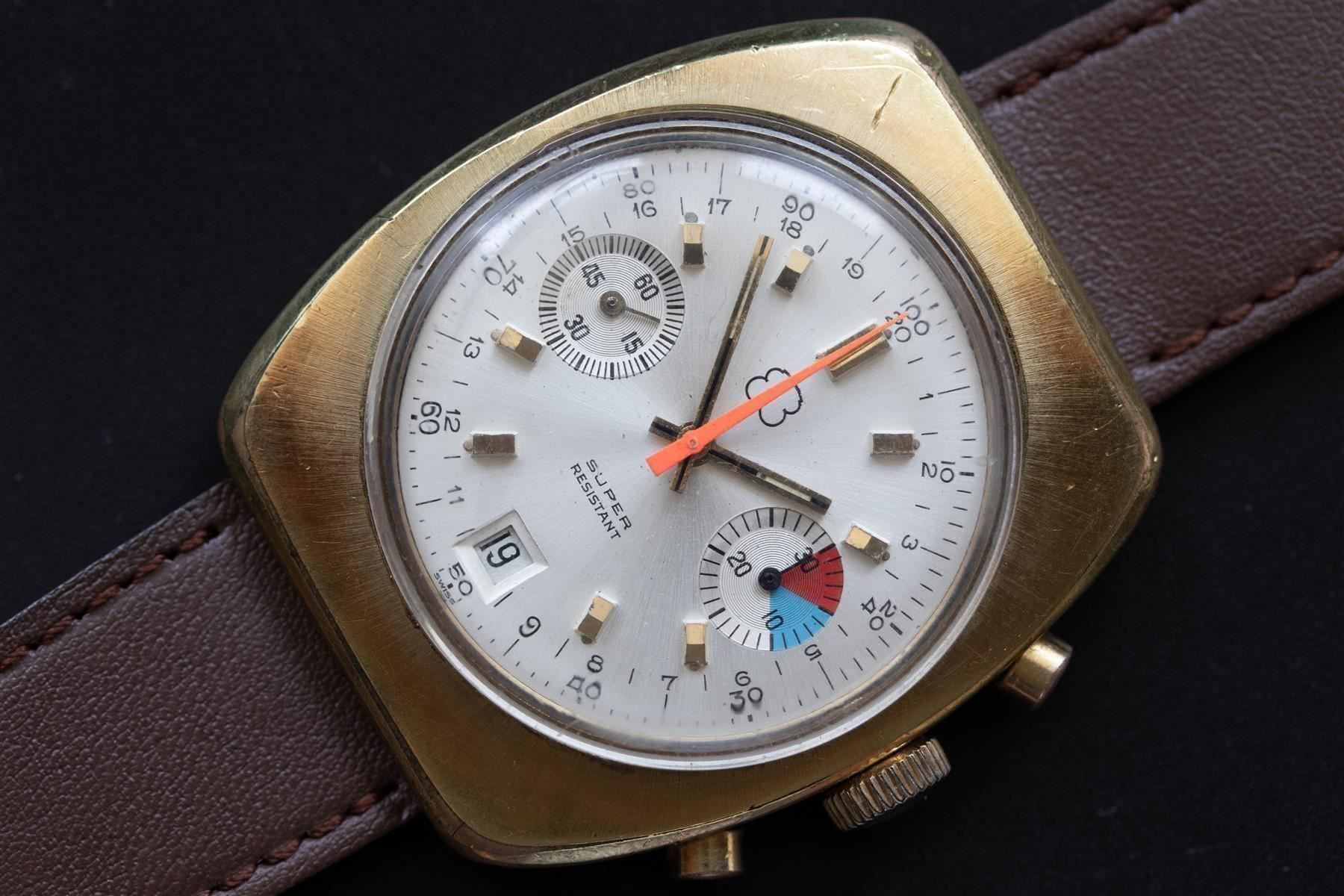Valjoux Orologi: Sammelwürdiger Valjoux 7734  Chronograph Prototyp?  - 5L – Usato da Zürich venduto da papsas 1