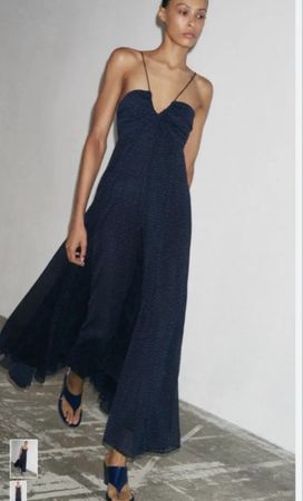 Elegantes Maxikleid XS – neu mit Etikett, dunkelblau
