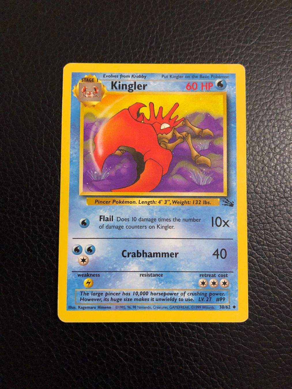 Pokémon Carte collezionabili: Fossil Kingler 38/62 Ab 1 – Usato da Paradiso venduto da Pkmn10