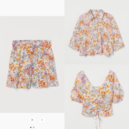 H&M 🧡🌸💜🌷 3x set orange floral print NEW! L/XL/XXL