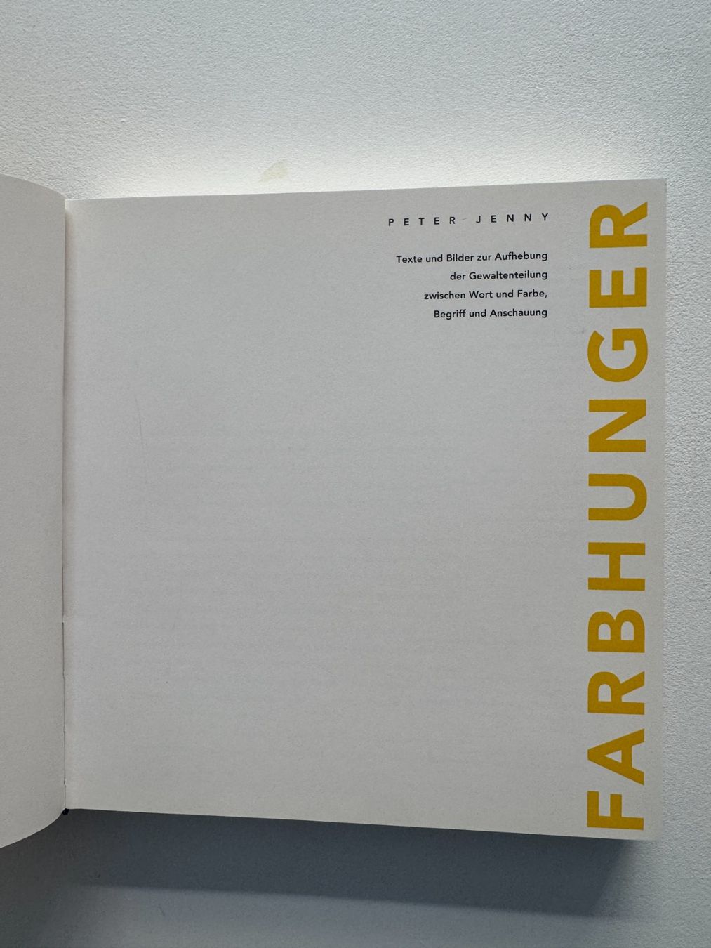 Libri: Farbhunger - Peter Jenny – Usato da Basel venduto da Kornblumen 1