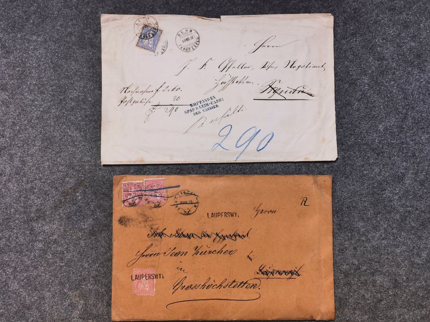 Tutti i francobolli: Lot: 2 Briefe mit Marken 1870 / 1880 – Usato da Hohenrain venduto da mr10