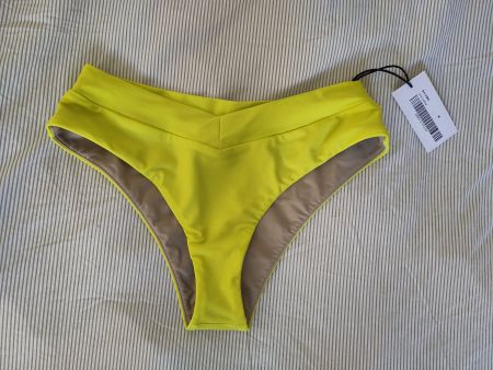 Neon Gelbe Badehose High Waist, Neu, Gr. M