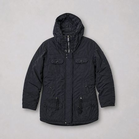 Tolle Long Jacke / Mantel Gr. 38 Schwarz