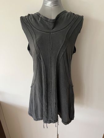 NILE Jersey-Top/Kleid mit Wasserfallkragen Gr. L grau