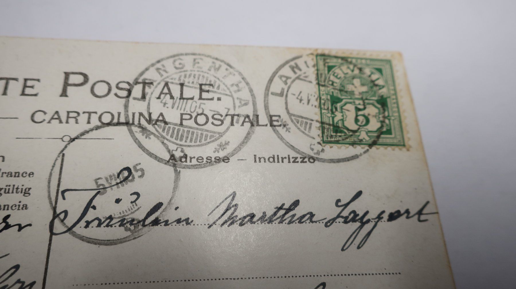 Cartoline postali: Gruss vaus Langenthal  1905 – Usato da Cormoret venduto da Pascalll2001 6