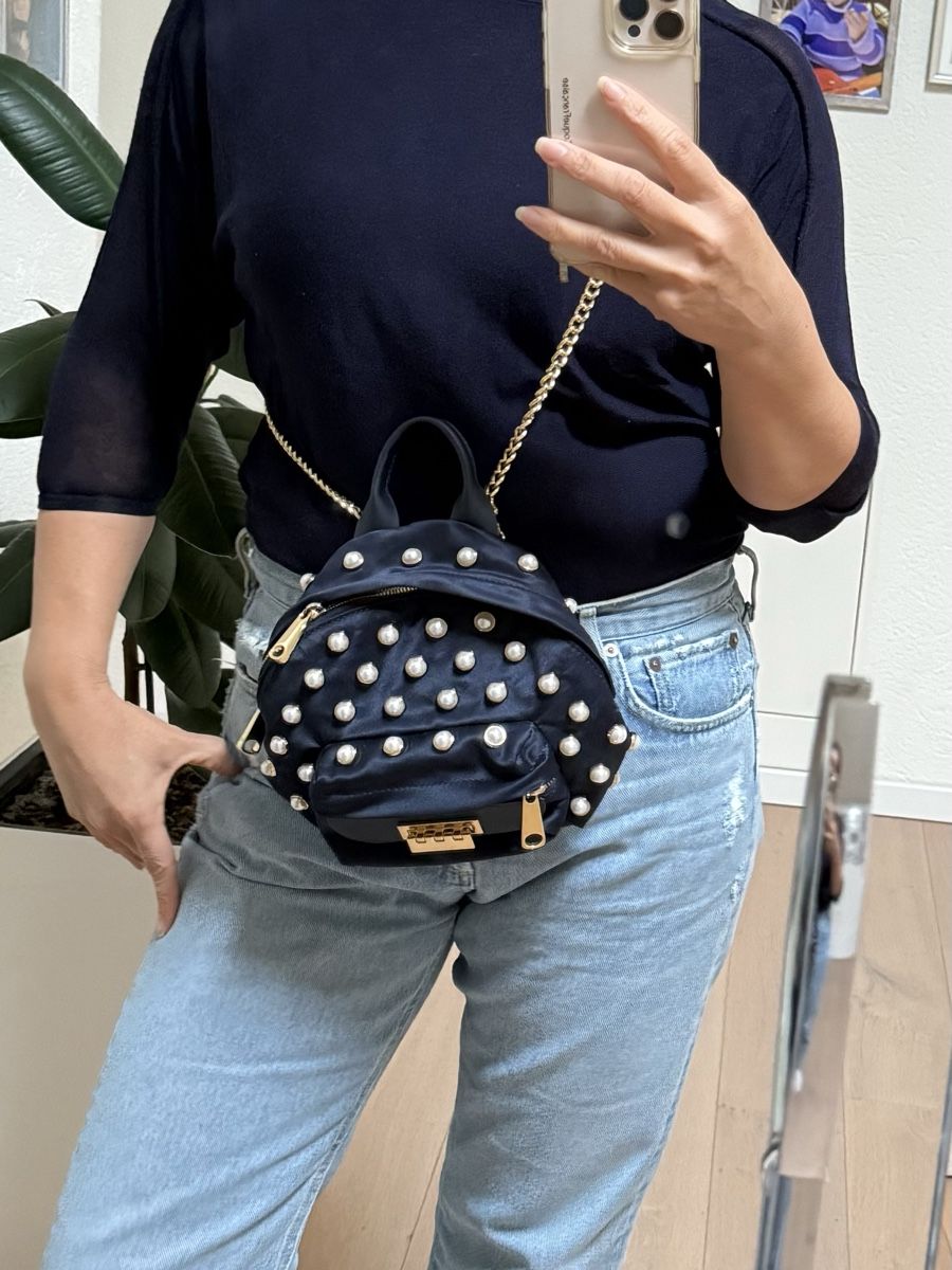 Zaini: Zac Posen Navy Pearl Mini Backpack – Usato da Binningen venduto da romavi 3
