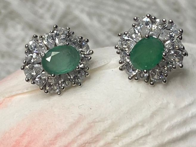 Ohrringe & -stecker: Natürliche Smaragd Ohrstecker 925 Silber – Neu (gemäss Beschreibung) aus St. Gallen von GIULESGG 3