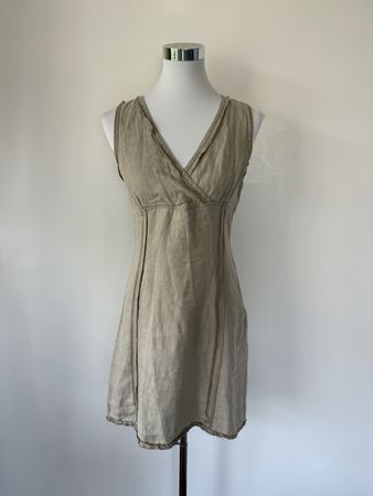 Kleid Stefanel Leinen beige Grösse 36 mit Schnürung