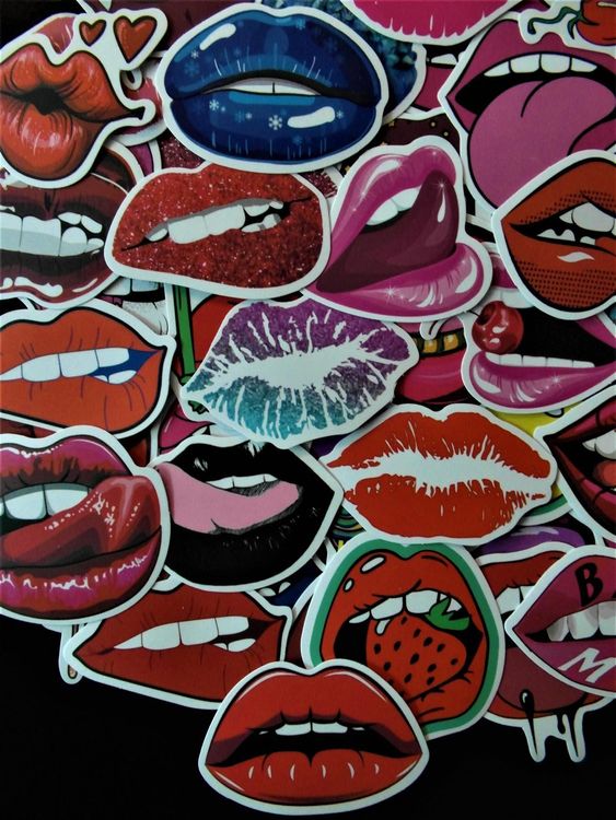 AUFKLEBER / STICKERS LIPS 50 Stk. | Kaufen auf Ricardo