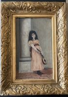 École française,Jeune Femme, Mandoline, signé Mignon MP 1902