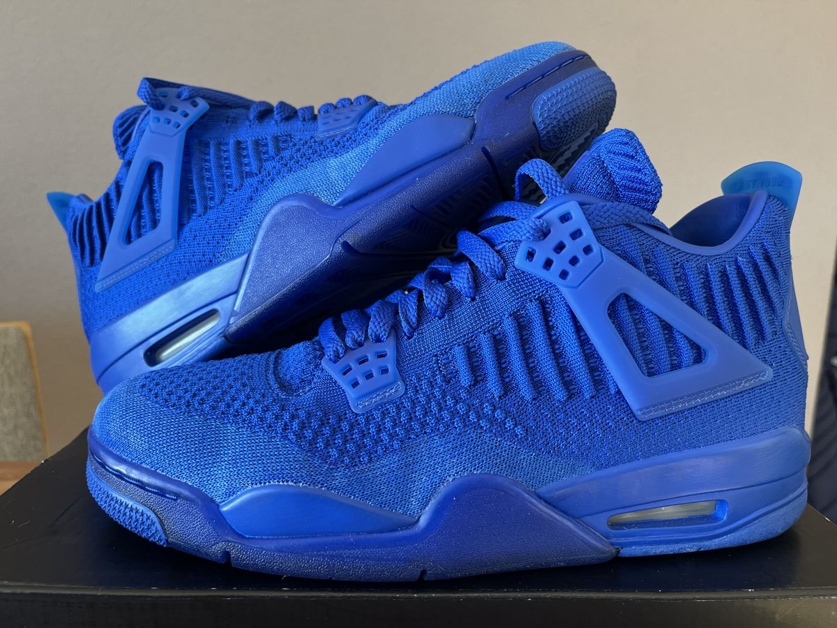 Jordan Scarpe da uomo: Jordan 4 Flyknit royal blue – Nuovo e nell'imballaggio originale da Epalinges venduto da DukeNoble