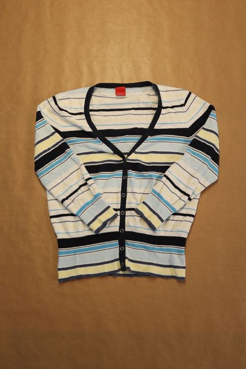 Gilet Léger Esprit Rayé Noir Et Blanc - Taille S - Modèle TOP 918 - Occasion En Très Bon état