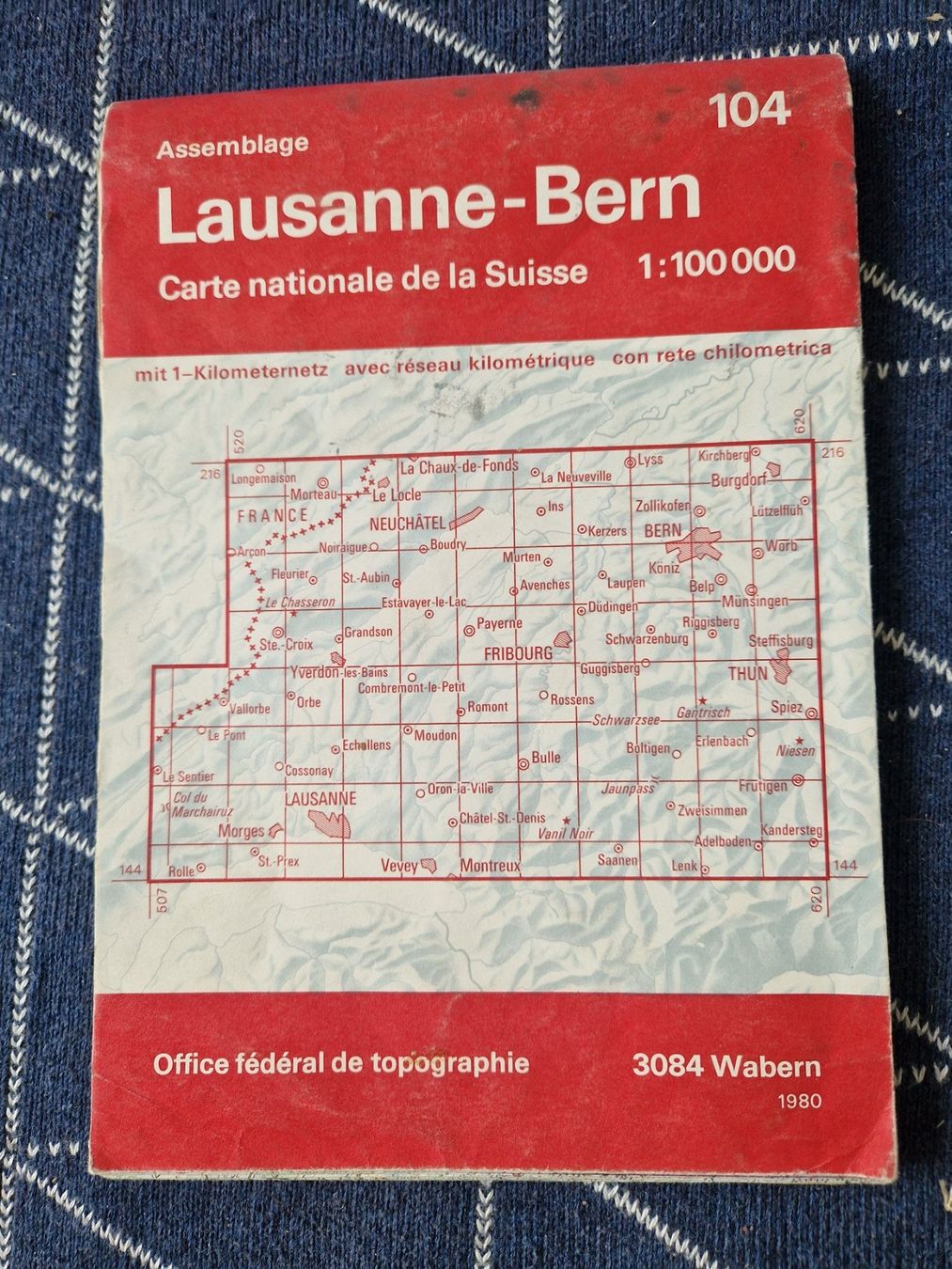 Cartes géographiques & atlas: Karte Lausanne-Bern Blatt 104 1:100'000 – D'occasion à MUEHLAU par ibo_5c7d