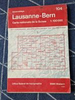 Karte Lausanne-Bern Blatt 104 1:100'000