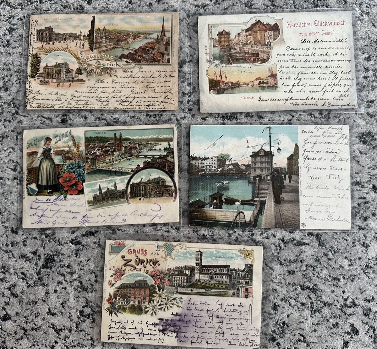Cartes postales: Lot 5 Lithos Zürich – D'occasion à Wettingen par Phibras