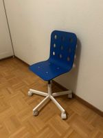 Kinderbürostuhl blau weiss Rollen höhenverstellbar gebraucht