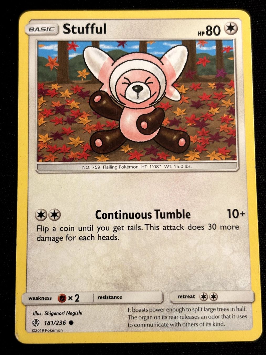 Pokémon Carte collezionabili: Pokemon Stufful - Cosmic-Eclipse 181/236 - English – Usato da Bern venduto da Big_GS