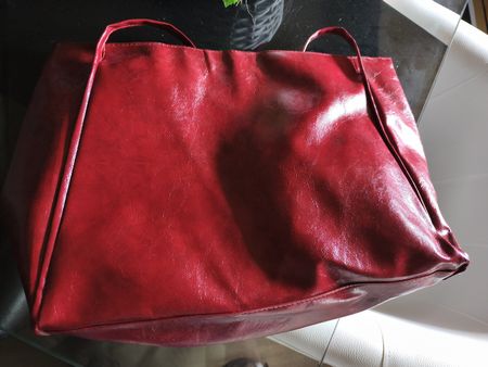 Tasche rot Lederimitat Shopper gute Zustand