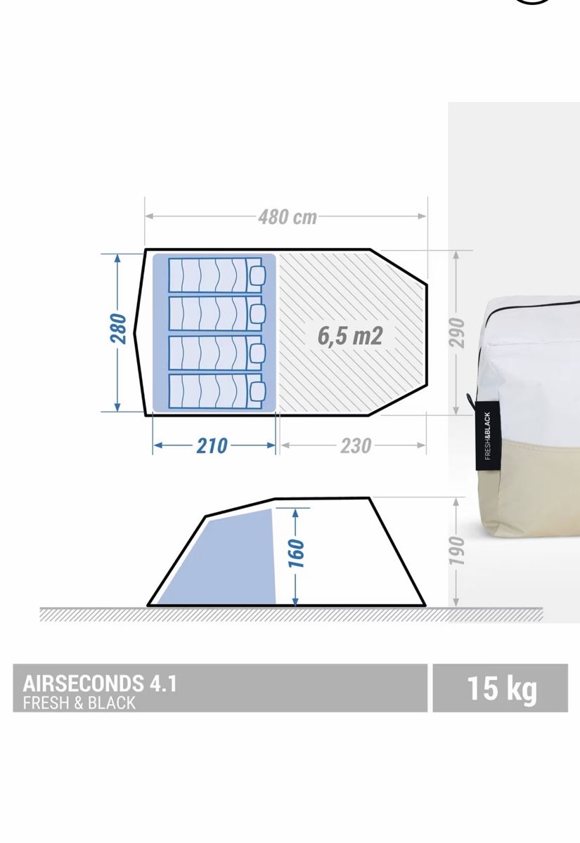 Decathlon Zelte: Quechua Air Seconds 4.1 Tent good condition – Gebraucht aus Unterseen von lau_z5mb 4