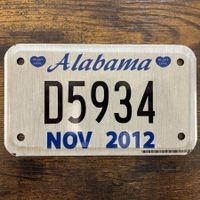 🇺🇸 U.S. Motorradnummer, Alabama D5934 - (18x10cm)
