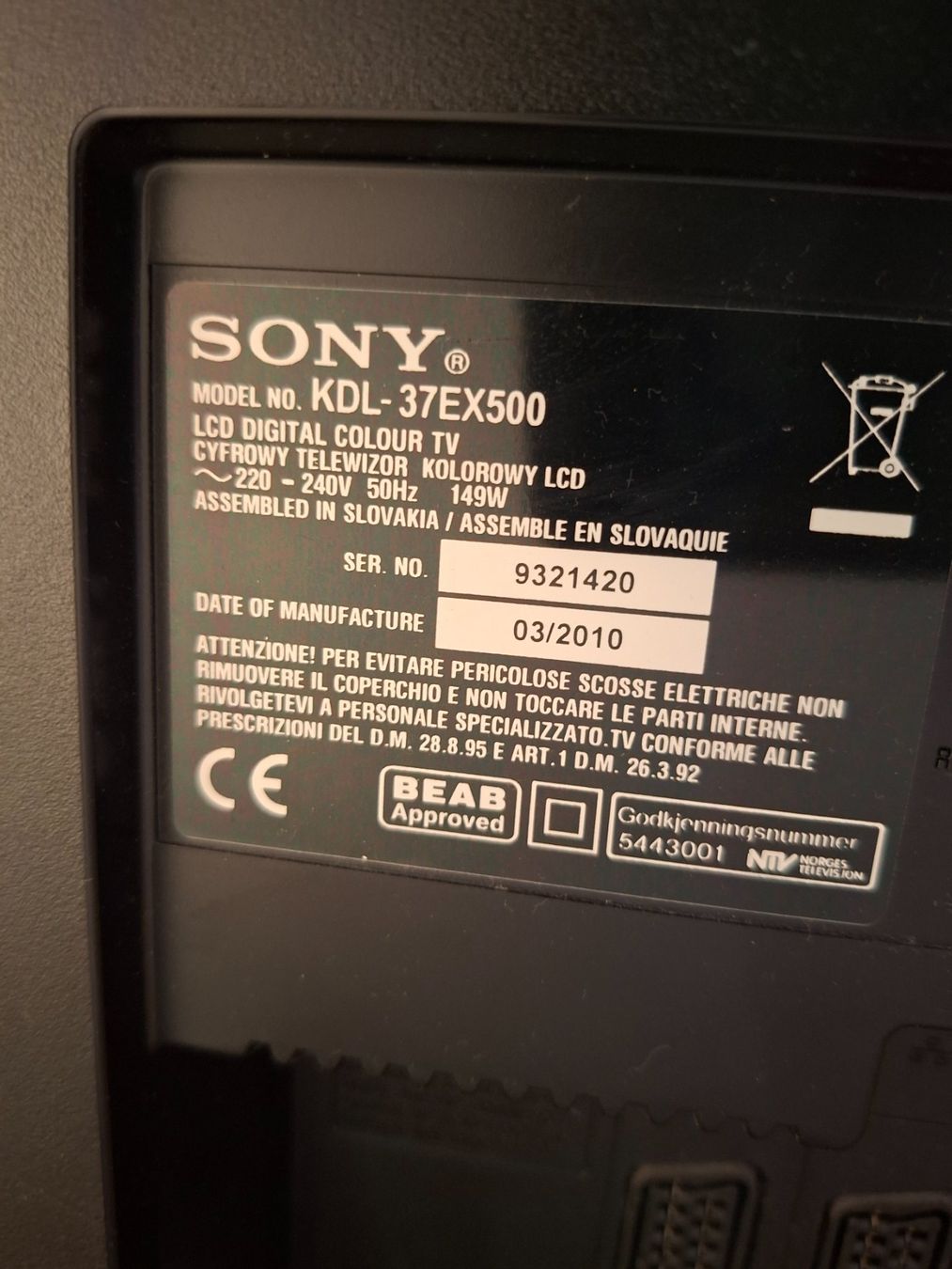 Sony Fernseher: Sony TV 37" – Gebraucht aus Winterthur von docirieshabba 3