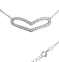 Collier 45 + 5cm Herz Silber 925 mit Zirkonias
