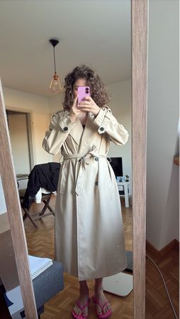 Trench Coat beige, double-breasted, like new