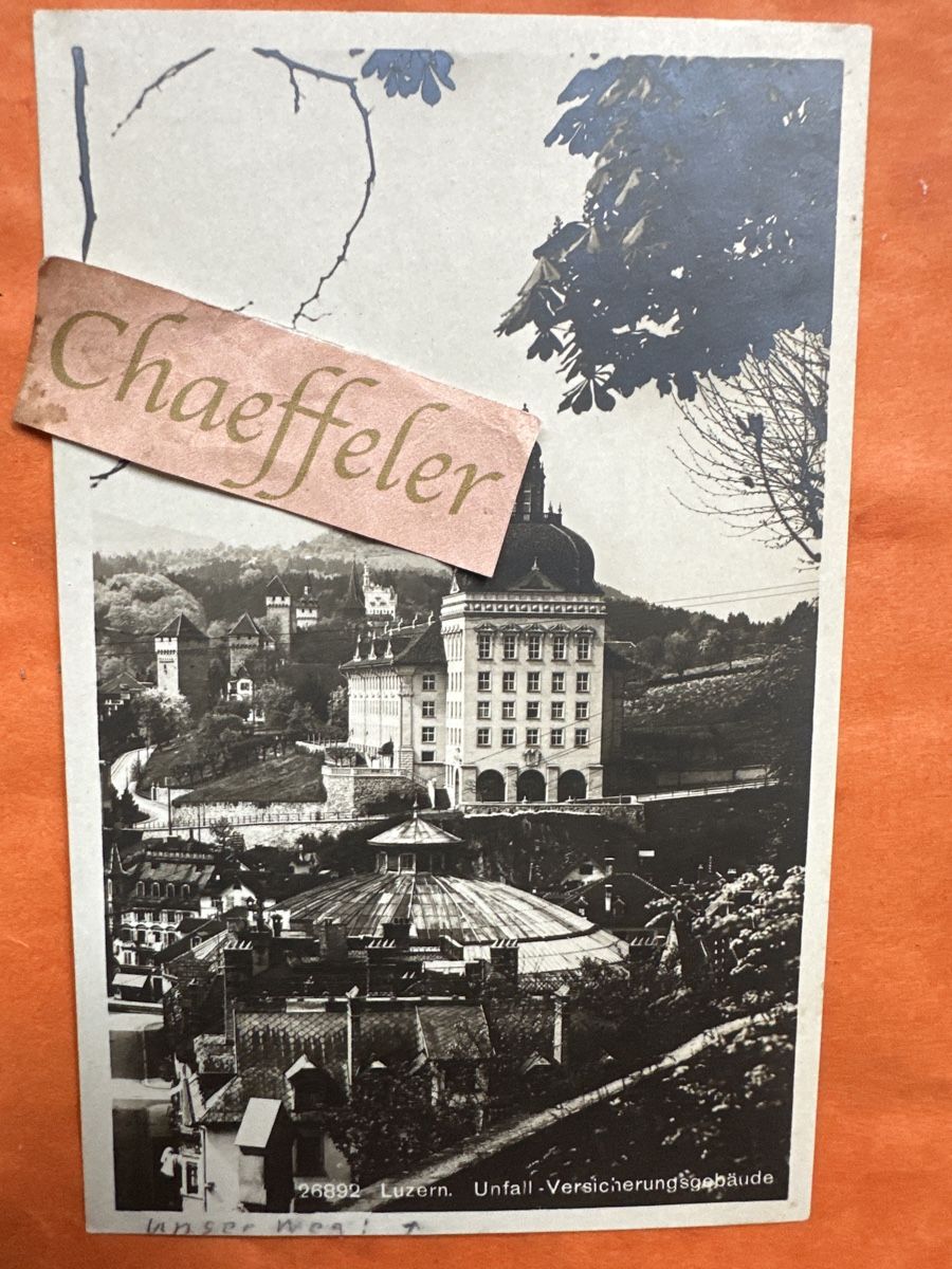 Cartoline postali: 1924 26892 Luzern, Unfall-Versicherungsgebäude – Usato da Zürich venduto da Chaeffeler