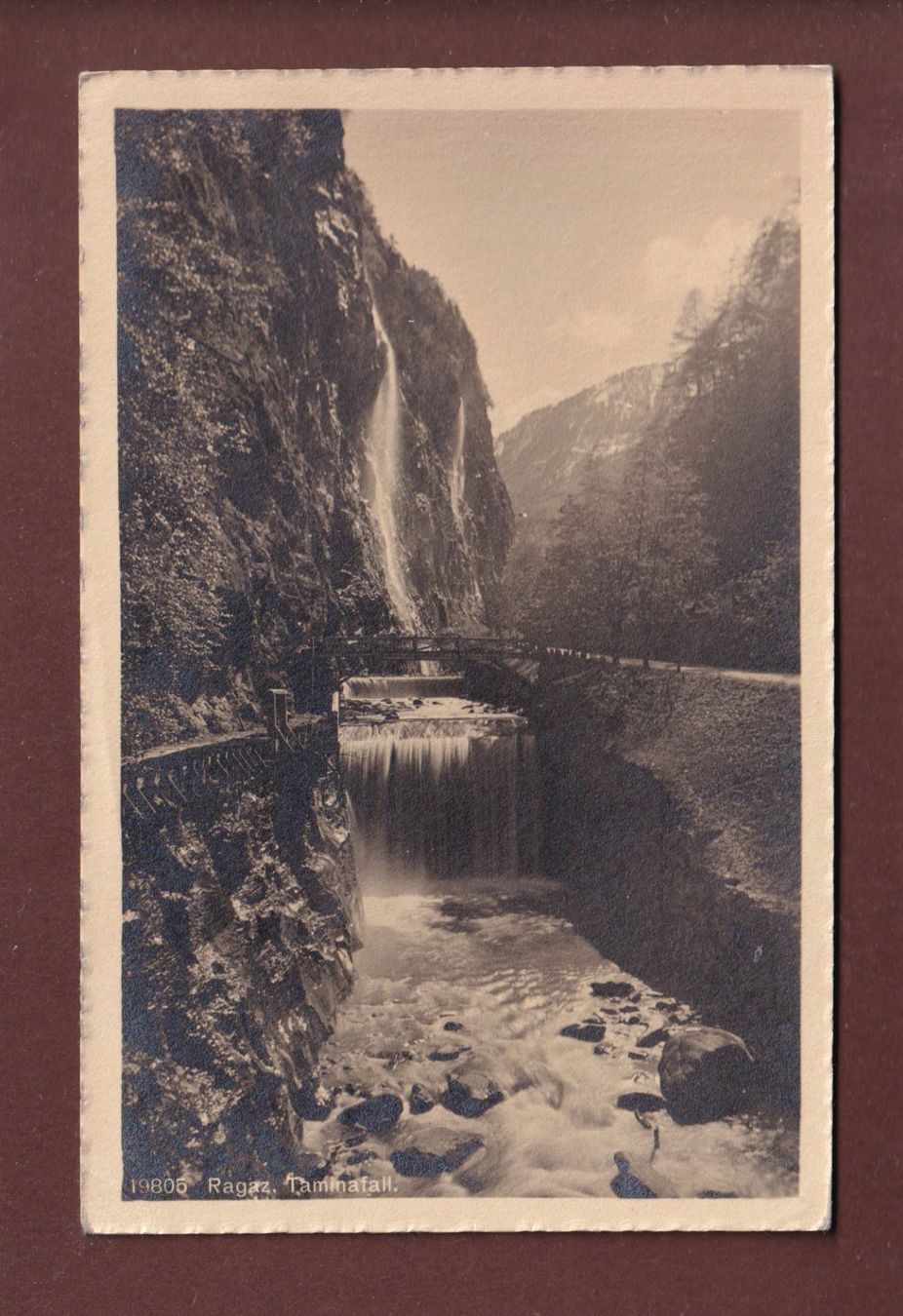 Cartoline postali: RAGAZ - Taminafall - 1911 // Eckbug // – Usato da Pully venduto da nicecards