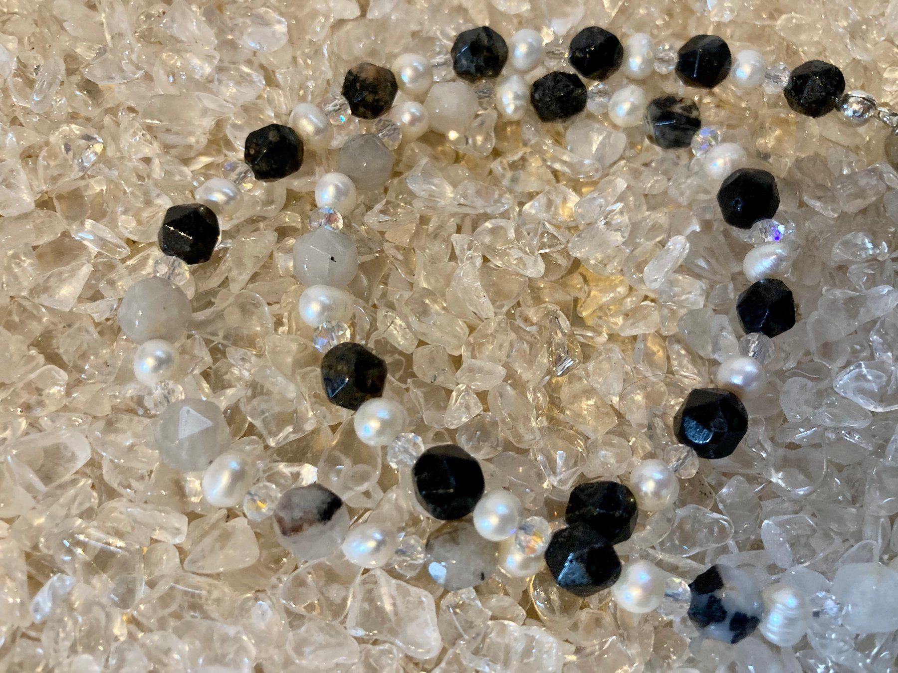 Ketten: HalsketteDendritencalcit/Perlen/Tschechischer-Kristall – Neu (gemäss Beschreibung) aus Biberist von tl-schmuck 2