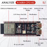 ESP32 S3 N16R8 Entwicklungsboard Typ-C 2,4G Wifi BT Modul