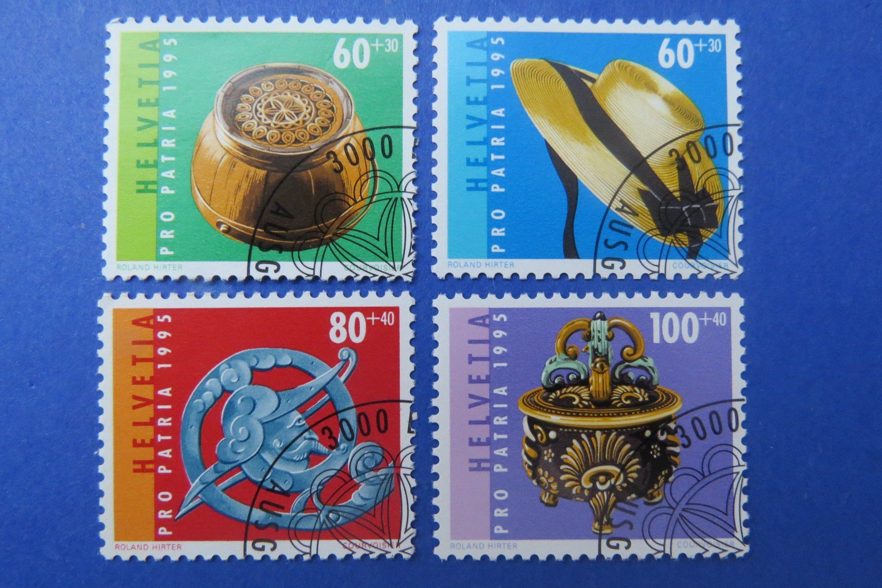 Tutti i francobolli: Serie Pro Patria 1995 - off.Ersttag-Eckstempel BERN – Usato da Brunnen venduto da Kumari