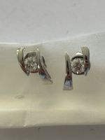 Ohrstecker Weissgold mit Diamanten 750 18K guter Zustand