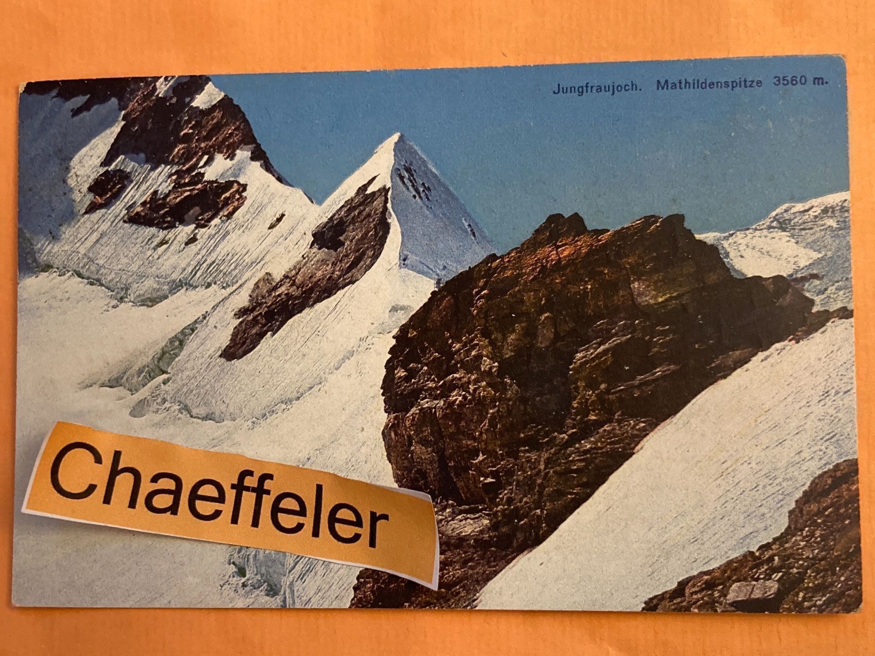 Cartoline postali: 1922 Jungfraujoch, Mathildenspitze – Usato da Zürich venduto da Chaeffeler