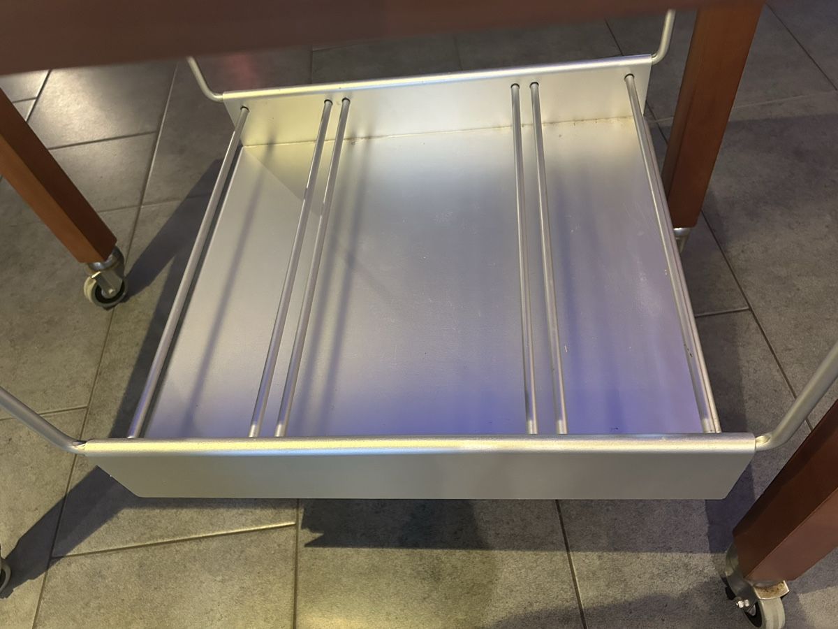 Cucine complete: Retro Servierwagen mit Glasplatte Chromgrif,Räder – Usato da Mühledorf SO venduto da Dania77 4
