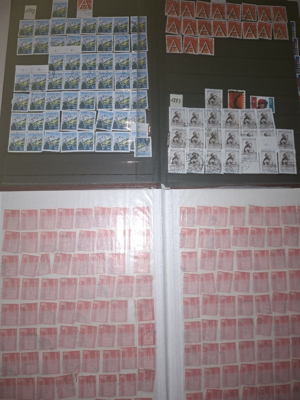 Alle Briefmarken: 2 Alben Voll mit Dubletten Material  – Gebraucht aus Balgach von SIMEON27 7