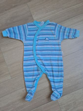 Baby Strampler bébé-jou blau gestreift Grösse 56 gebraucht