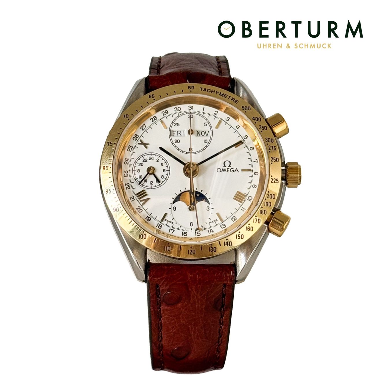 Omega Orologi: Omega Speedmaster Vollkalender Mondphase Ref. 175.0038 – Usato da Brugg AG venduto da Oberturm