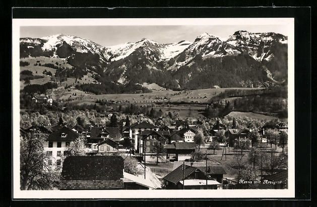 Cartoline postali: AK Kerns, Panorama mit Arvigrat – Usato da Berlin venduto da bartko-reher