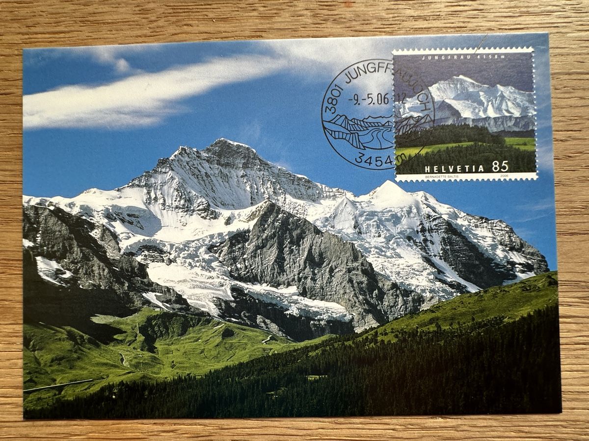 Tutti i francobolli: Schweiz - 3 Maximumkarten 2006 Eiger Mönch Jungfrau – Usato da Schmitten / FR venduto da Samsara169 3