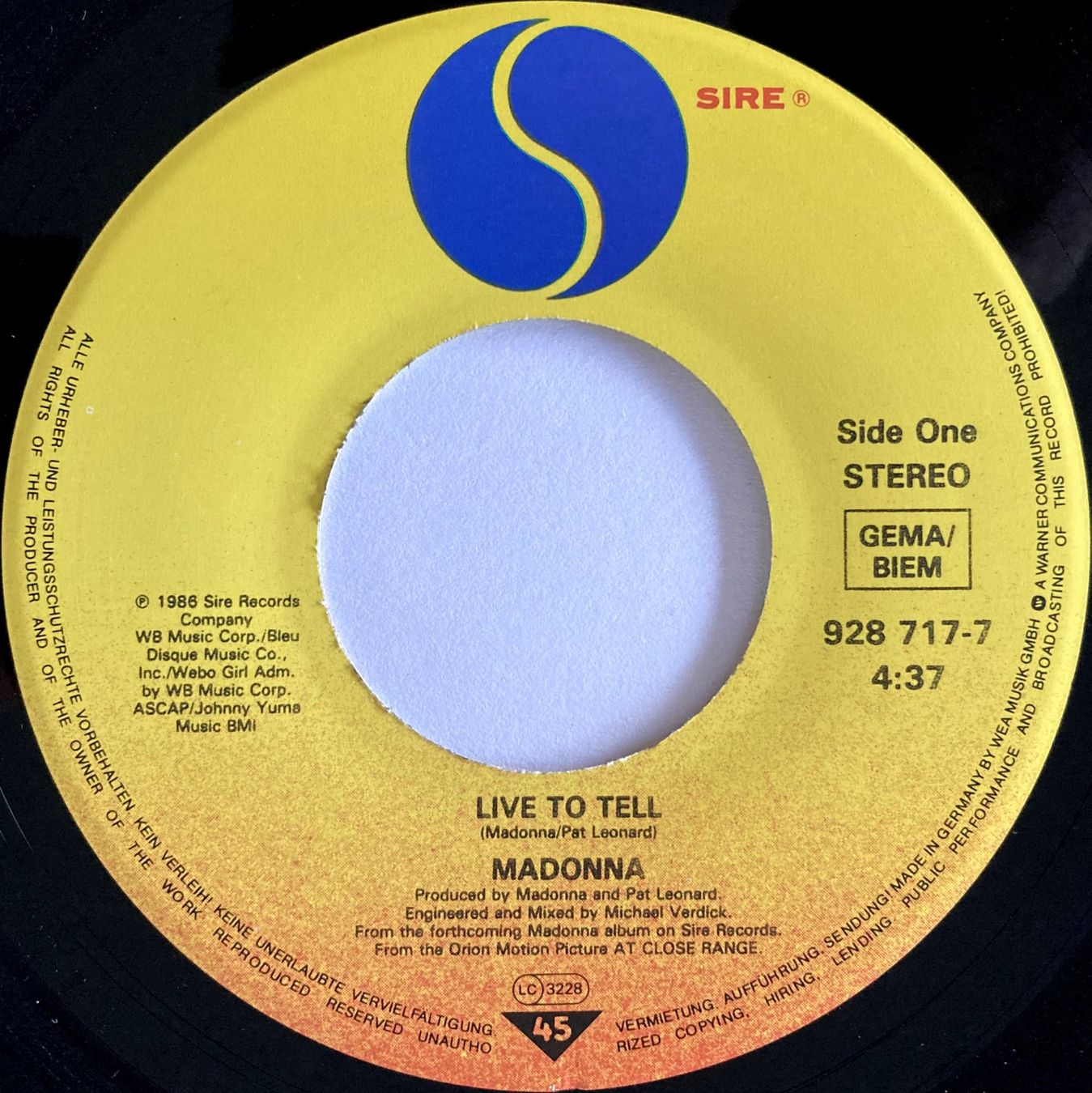 Vinyles: MADONNA - LIVE TO TELL – D'occasion à Bottens par hotter-than-hell 2