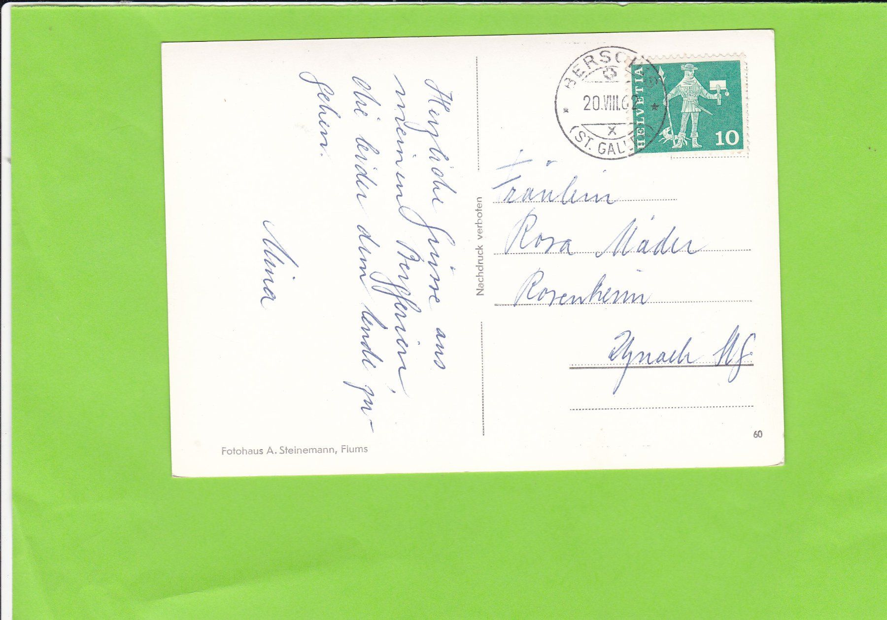 Cartoline postali: Alvierkette mit Gärtlichöpf – Usato da St. Peterzell venduto da neckertal 1