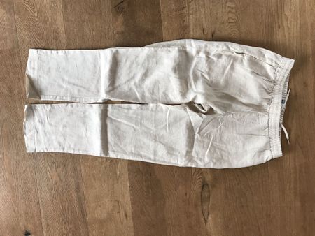 Leinenhose beige elastischer Bund guter Zustand, S, H&M