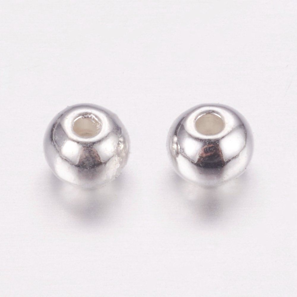 Perle (finte): 20 Metallperlen 5mm versilbert – Nuovo (secondo la descrizione) da Alpnachstad venduto da perlengaby