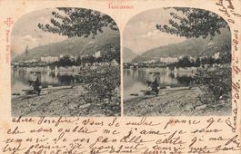 Locarno TI Cartolina Stereoscopica Lungolago